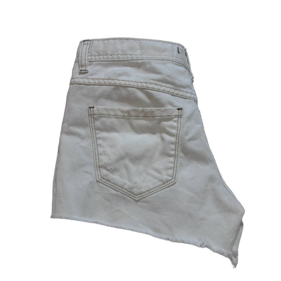 Free People Cut Off Shorty Shorts 25 Button Fly White Feminine Boho Festival - Picture 3 of 10